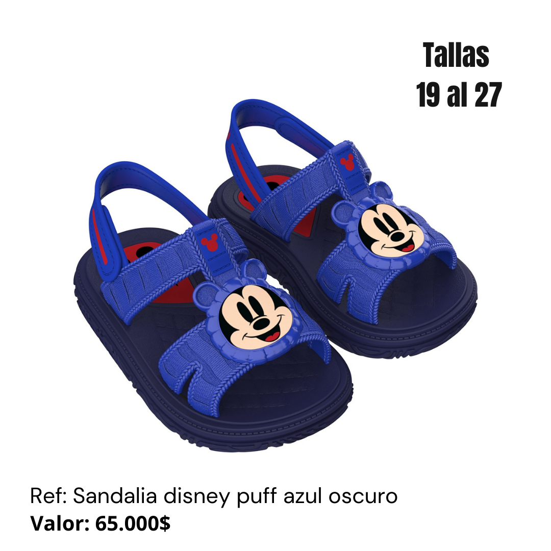 Sandalia disney puff minnie/mickey