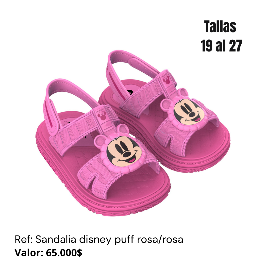 Sandalia disney puff minnie/mickey