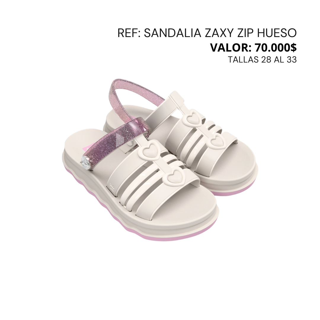 Sandalia Zaxy Zip Hueso