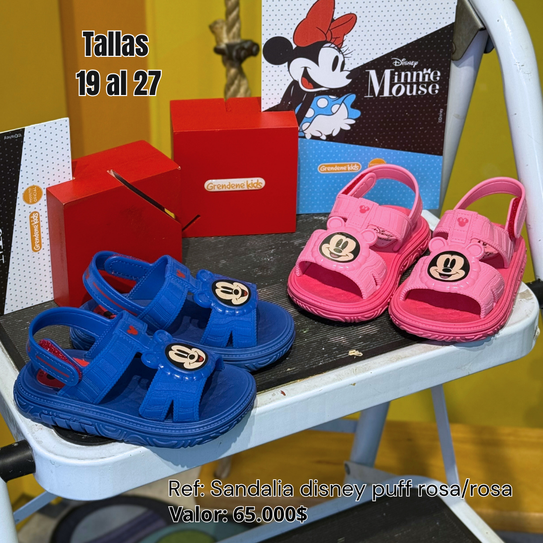 Sandalia disney puff minnie/mickey