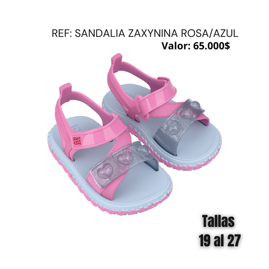 Sandalia zaxynina rosa/azul