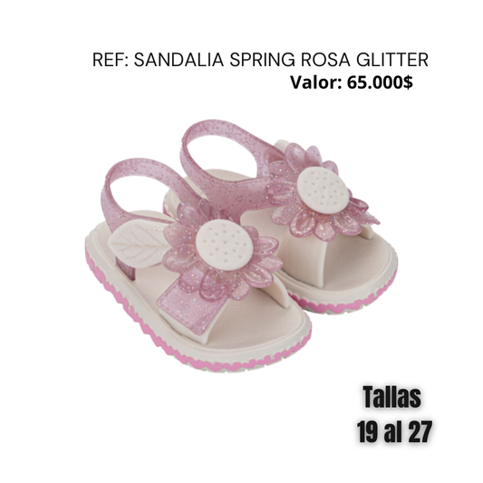 Sandalia spring rosa glitter