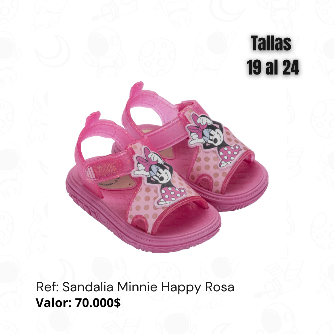 Sandalia Minnie Happy Rosa🆕