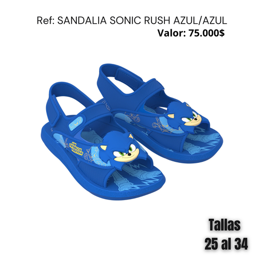 Sandalia sonic rush azul/azul