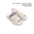 Sandalia Zaxy Zip Hueso