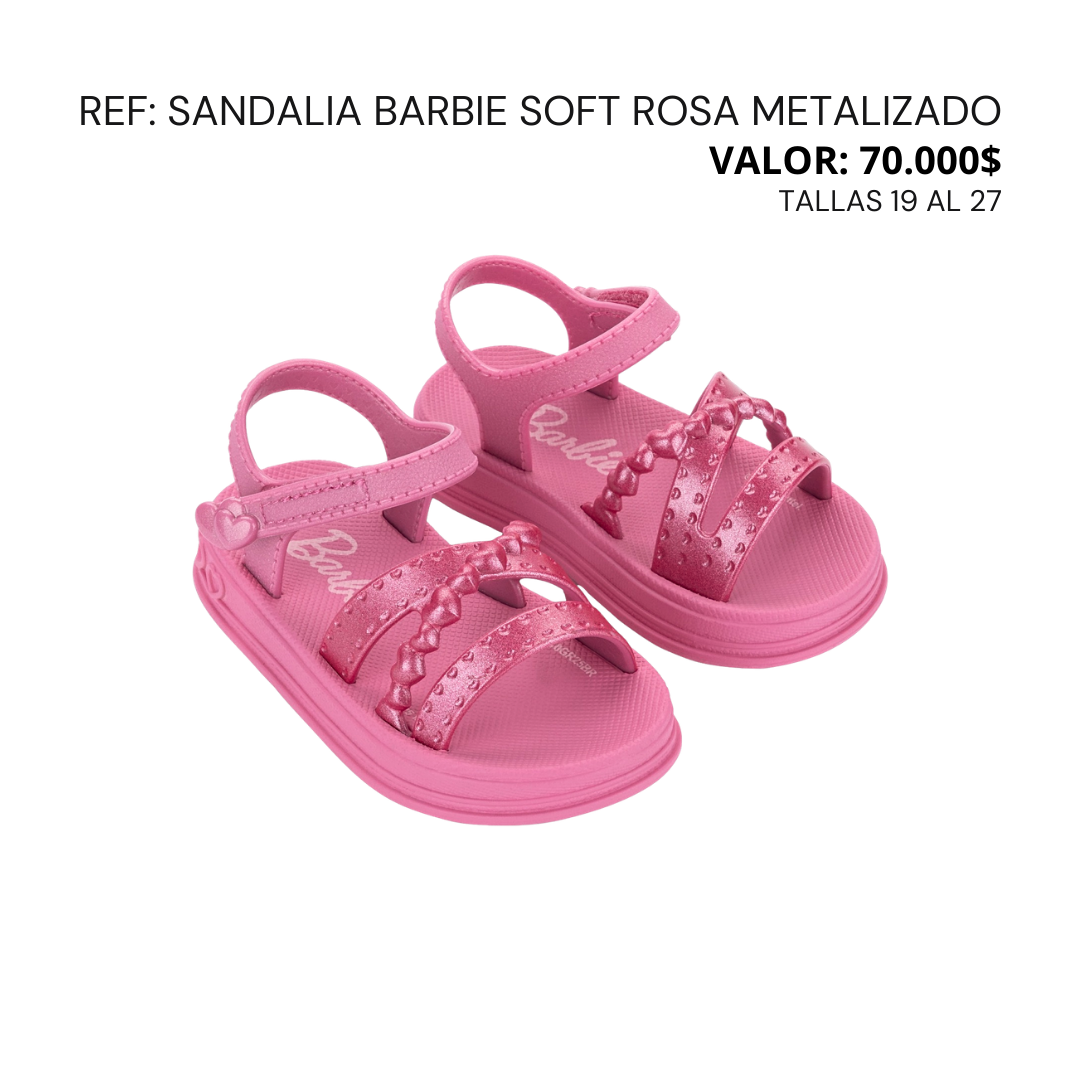 Sandalia Barbie Soft Rosa Metalizado